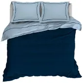 De Witte Lietaer Dekbedovertrek Bumblebee Ice Blue Marine Ink Percal-240 x 200 / 220 cm | Lits-Jumeaux