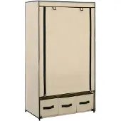 vidaXL Kledingkast 87x49x159 cm stof crème