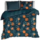 De Witte Lietaer Dekbedovertrek Bird of Paradise Deep Petrol Satijn-140 x 200 / 220 cm | 1-Persoons