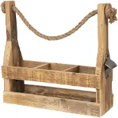 Clayre & Eef Flessenhouder 32x11x32 cm Bruin Hout Rechthoek Flessenrek Bruin Flessenrek