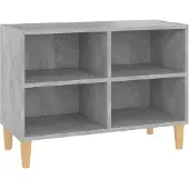 vidaXL Tv-meubel met massief houten poten 69,5x30x50 cm betongrijs