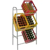 Haushalt Zilveren krattenrek voor 6 kratten / bierkratten rek 65 x 34 x 115 cm - kratten bewaren - bierkratten rekjes
