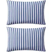 vidaXL Buitenkussens 60x40 cm gestreept marineblauw 2 st
