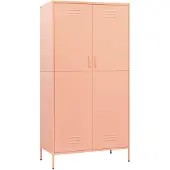 vidaXL Kledingkast 90x50x180 cm staal roze