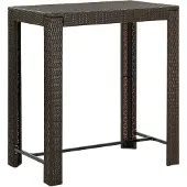 vidaXL Tuinbartafel 100x60,5x110,5 cm poly rattan bruin