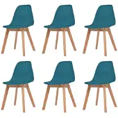 vidaXL Eetkamerstoelen turquoise 6 st online kopen