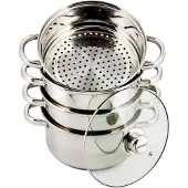 KINGHOFF STOOMPOT 5 ELEM. 18cm KH-3317, Pan + steelpan, Zilver