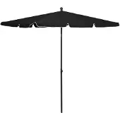 vidaXL Parasol met paal 210x140 cm zwart