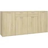 vidaXL Dressoir 160x36x75 cm bewerkt hout sonoma eikenkleurig