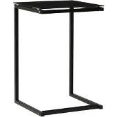 vidaXL Bijzettafel 40x40x60 cm gehard glas zwart