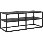 vidaXL Tv-meubel met zwart marmerglas 100x40x40 cm zwart