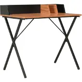 vidaXL Bureau, zwart en bruin, 80x50x84 cm