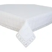 Clayre & Eef tafelkleed 150x250 cm - wit, crème - katoen, 100% katoen