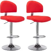 vidaXL Barstoelen 2 st kunstleer rood