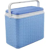 Basic Koelbox rotan blauw 24l
