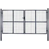 vidaXL Tuinhek van gaas gegalvaniseerd staal 300x150 cm grijs