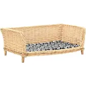 vidaXL Hondenmand met kussen 90x54x35 cm natuurlijk wilgen