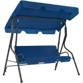 vidaXL Schommelbank 170x110x153 cm stof donkerblauw
