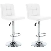 vidaXL Barstoelen 2 st kunstleer wit
