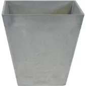 Ter Steege Bloempot/plantenpot vierkant van gerecycled kunststof steengrijs D30 en H30 cm - Plantenbakken
