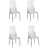 vidaXL Eetkamerstoelen golvende rugleuning kunstleer wit 4 st online kopen