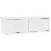 vidaXL Wandschap met lades 60x26x18,5 cm bewerkt hout wit