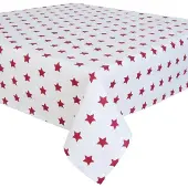 Clayre & Eef tafelkleed 150x250 cm - wit, rood - katoen, 100% katoen
