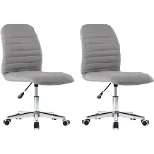 vidaXL Eetkamerstoelen 2 st stof lichtgrijs