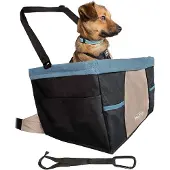 Kurgo Rover Booster Seat - Verhoogde autostoel met eenvoudige bevestiging voor kleine honden tot 13kg - Zwart/Blauw 30x40x20cm