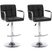vidaXL Barstoelen 2 st kunstleer zwart