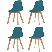 vidaXL Eetkamerstoelen turquoise 4 st online kopen