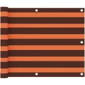 vidaXL Balkonscherm 75x600 cm oxford stof oranje en bruin