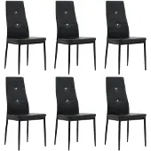 vidaXL Eetkamerstoelen 43x43,5x96 cm kunstleer zwart 6 st online kopen
