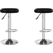 vidaXL Barstoelen 2 st kunstleer zwart