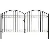 vidaXL Hekpoort ASSEN dubbele deur met gebogen bovenzijde staal 300x125 cm