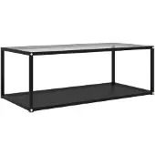vidaXL Salontafel 100x50x35 cm gehard glas transparant en zwart