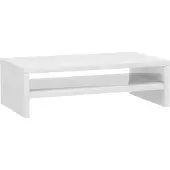 vidaXL Monitorstandaard 42x24x13 cm bewerkt hout hoogglans wit