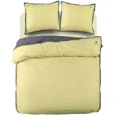 BLCKOUT dekbedovertrek California - geel - biologisch katoen - Lits-jumeaux (240x220 + 2st 60x70cm)