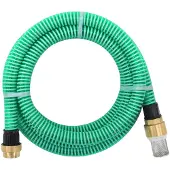 vidaXL Zuigslang met messing koppelingen 1,1'' 20 m pvc groen