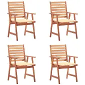 vidaXL Tuinstoelen 4 st met kussens massief acaciahout