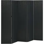 vidaXL Kamerscherm met 5 panelen 200x180 cm staal zwart