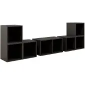 vidaXL 6-delige Tv-meubelset bewerkt hout hoogglans grijs