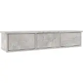 vidaXL Wandschap met lades 88x26x18,5 cm bewerkt hout betongrijs