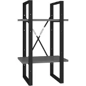 vidaXL Boekenkast met 2 schappen 40x30x70 cm bewerkt hout grijs