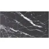 vidaXL Tafelblad 120x65 cm 8 mm gehard glas met marmeren design zwart