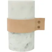 Tak Design vaas 11 x 15 cm marmer/leer wit/bruin