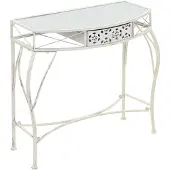 vidaXL Bijzettafel Franse stijl 82x39x76 cm metaal wit