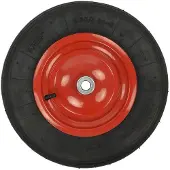 Pricenet Kruiwagenwiel Rubber/staal 16 Inch Zwart/rood