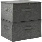 vidaXL Opbergboxen 2 st 43x34x23 cm stof antracietkleurig