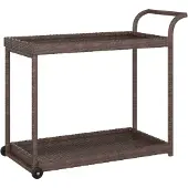 vidaXL Serveerwagen 100x45x83 cm poly rattan bruin